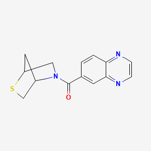 molecular formula C14H13N3OS B2572194 2-Thia-5-azabicyclo[2.2.1]heptan-5-yl(quinoxalin-6-yl)methanone CAS No. 2034455-47-3