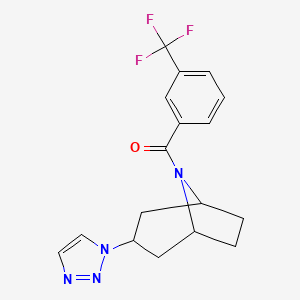 molecular formula C17H17F3N4O B2572195 3-(1H-1,2,3-triazol-1-yl)-8-[3-(trifluoromethyl)benzoyl]-8-azabicyclo[3.2.1]octane CAS No. 2195938-94-2