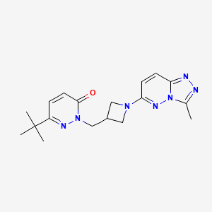 6-Tert-butyl-2-[(1-{3-methyl-[1,2,4]triazolo[4,3-b]pyridazin-6-yl}azetidin-3-yl)methyl]-2,3-dihydropyridazin-3-one