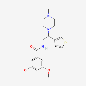molecular formula C20H27N3O3S B2572216 3,5-dimethoxy-N-(2-(4-methylpiperazin-1-yl)-2-(thiophen-3-yl)ethyl)benzamide CAS No. 946373-70-2