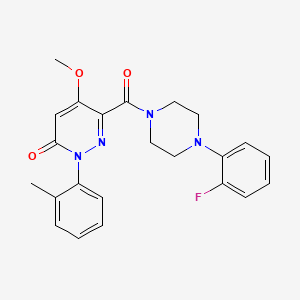 B2572232 6-(4-(2-fluorophenyl)piperazine-1-carbonyl)-5-methoxy-2-(o-tolyl)pyridazin-3(2H)-one CAS No. 941899-94-1