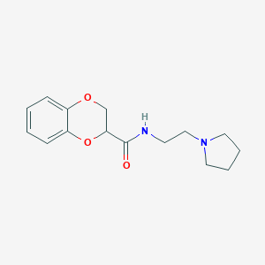 molecular formula C15H20N2O3 B257224 N-[2-(1-pyrrolidinyl)ethyl]-2,3-dihydro-1,4-benzodioxine-2-carboxamide 