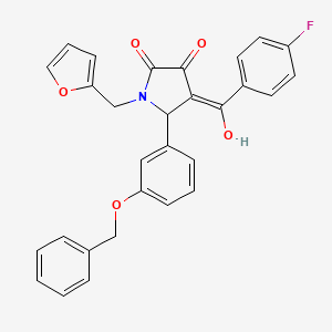 molecular formula C29H22FNO5 B2572240 5-(3-(benzyloxy)phenyl)-4-(4-fluorobenzoyl)-1-(furan-2-ylmethyl)-3-hydroxy-1H-pyrrol-2(5H)-one CAS No. 616213-50-4