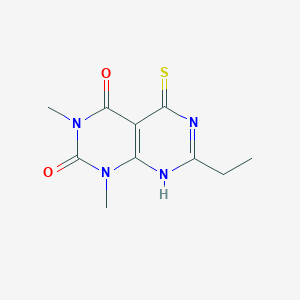 molecular formula C10H12N4O2S B2572248 7-Ethyl-5-mercapto-1,3-dimethylpyrimido[4,5-D]pyrimidine-2,4(1H,3H)-dione CAS No. 926202-85-9