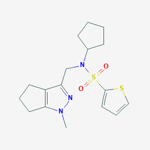 N-cyclopentyl-N-((1-methyl-1,4,5,6-tetrahydrocyclopenta[c]pyrazol-3-yl)methyl)thiophene-2-sulfonamide