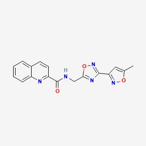N-((3-(5-methylisoxazol-3-yl)-1,2,4-oxadiazol-5-yl)methyl)quinoline-2-carboxamide