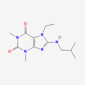 molecular formula C13H21N5O2 B2572256 7-乙基-8-(异丁基氨基)-1,3-二甲基-1H-嘌呤-2,6(3H,7H)-二酮 CAS No. 923232-63-7