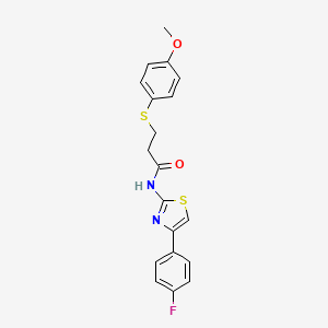 N-(4-(4-fluorophenyl)thiazol-2-yl)-3-((4-methoxyphenyl)thio)propanamide