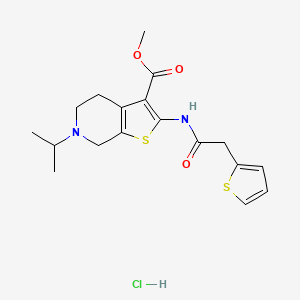 Methyl 6-isopropyl-2-(2-(thiophen-2-yl)acetamido)-4,5,6,7-tetrahydrothieno[2,3-c]pyridine-3-carboxylate hydrochloride