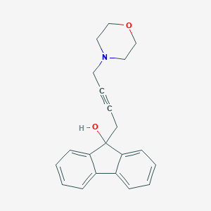 molecular formula C21H21NO2 B257228 9-[4-(4-morpholinyl)-2-butynyl]-9H-fluoren-9-ol 