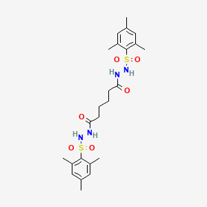 molecular formula C24H34N4O6S2 B2572280 1-N',6-N'-双[(2,4,6-三甲苯基)磺酰基]己二酰二肼 CAS No. 301314-50-1