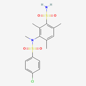 3-[(4-Chlorophenyl)sulfonyl-methylamino]-2,4,6-trimethylbenzenesulfonamide