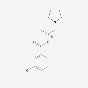 molecular formula C15H21NO3 B257231 1-(Pyrrolidin-1-yl)propan-2-yl 3-methoxybenzoate 