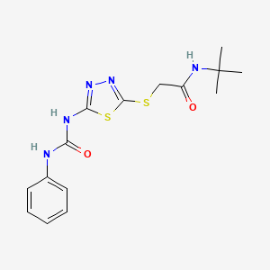 N-tert-butyl-2-[[5-(phenylcarbamoylamino)-1,3,4-thiadiazol-2-yl]sulfanyl]acetamide