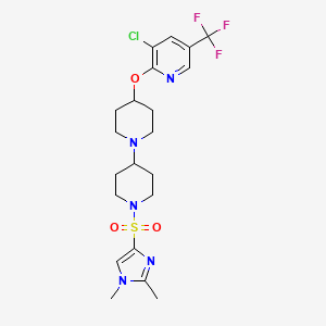 4-{[3-chloro-5-(trifluoromethyl)pyridin-2-yl]oxy}-1'-[(1,2-dimethyl-1H-imidazol-4-yl)sulfonyl]-1,4'-bipiperidine
