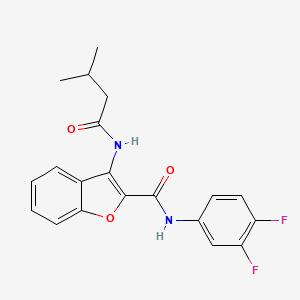 molecular formula C20H18F2N2O3 B2572322 N-(3,4-difluorophenyl)-3-(3-methylbutanamido)benzofuran-2-carboxamide CAS No. 888443-33-2