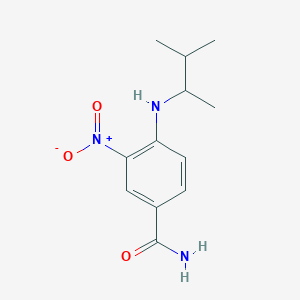 molecular formula C12H17N3O3 B2572326 4-[(3-Methylbutan-2-yl)amino]-3-nitrobenzamide CAS No. 923156-08-5