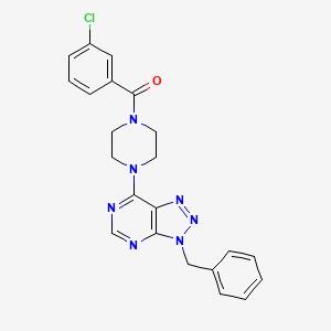molecular formula C22H20ClN7O B2572331 (4-(3-benzyl-3H-[1,2,3]triazolo[4,5-d]pyrimidin-7-yl)piperazin-1-yl)(3-chlorophenyl)methanone CAS No. 920389-95-3