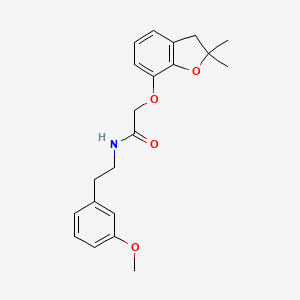 molecular formula C21H25NO4 B2572334 2-((2,2-dimethyl-2,3-dihydrobenzofuran-7-yl)oxy)-N-(3-methoxyphenethyl)acetamide CAS No. 941899-31-6
