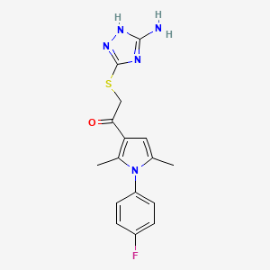 2-((5-amino-1H-1,2,4-triazol-3-yl)thio)-1-(1-(4-fluorophenyl)-2,5-dimethyl-1H-pyrrol-3-yl)ethanone