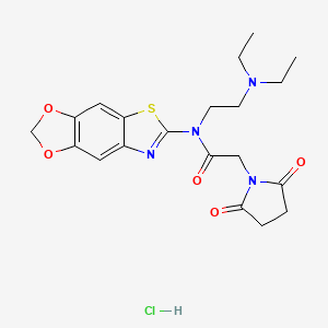 N-([1,3]dioxolo[4',5':4,5]benzo[1,2-d]thiazol-6-yl)-N-(2-(diethylamino)ethyl)-2-(2,5-dioxopyrrolidin-1-yl)acetamide hydrochloride