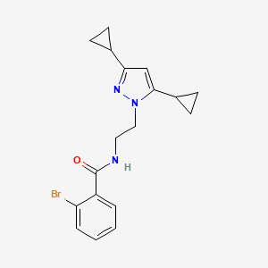 2-bromo-N-(2-(3,5-dicyclopropyl-1H-pyrazol-1-yl)ethyl)benzamide