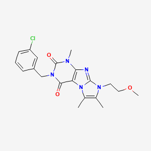 2-[(3-Chlorophenyl)methyl]-6-(2-methoxyethyl)-4,7,8-trimethylpurino[7,8-a]imidazole-1,3-dione