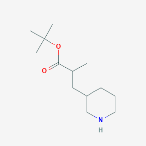 molecular formula C13H25NO2 B2572372 Tert-butyl 2-methyl-3-piperidin-3-ylpropanoate CAS No. 2248394-23-0