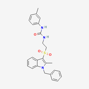 1-(2-((1-benzyl-2-methyl-1H-indol-3-yl)sulfonyl)ethyl)-3-(m-tolyl)urea