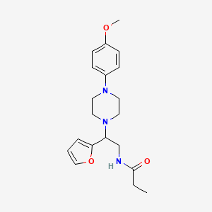 molecular formula C20H27N3O3 B2572391 N-(2-(呋喃-2-基)-2-(4-(4-甲氧基苯基)哌嗪-1-基)乙基)丙酰胺 CAS No. 877647-68-2
