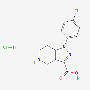 1-(4-Chlorophenyl)-1h,4h,5h,6h,7h-pyrazolo[4,3-c]pyridine-3-carboxylic acid hydrochloride