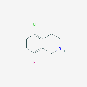molecular formula C9H9ClFN B2572394 Isoquinoline, 5-chloro-8-fluoro-1,2,3,4-tetrahydro- CAS No. 924307-81-3