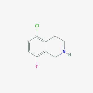 molecular formula C9H9ClFN B2572394 异喹啉-5-氯-8-氟-1,2,3,4-四氢- CAS No. 924307-81-3