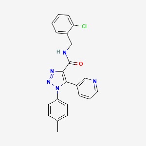 molecular formula C22H18ClN5O B2572395 N-[(2-chlorophenyl)methyl]-1-(4-methylphenyl)-5-(pyridin-3-yl)-1H-1,2,3-triazole-4-carboxamide CAS No. 1206990-83-1