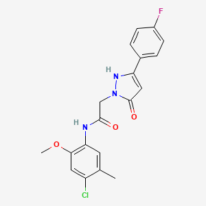N-(4-chloro-2-methoxy-5-methylphenyl)-2-(3-(4-fluorophenyl)-5-oxo-2,5-dihydro-1H-pyrazol-1-yl)acetamide