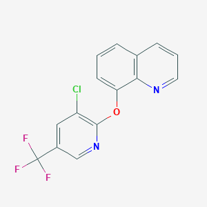 molecular formula C15H8ClF3N2O B2572403 3-氯-2-(8-喹啉氧基)-5-(三氟甲基)吡啶 CAS No. 1023544-22-0