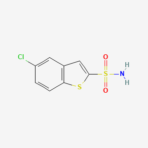 molecular formula C8H6ClNO2S2 B2572405 苯并[b]噻吩-2-磺酰胺，5-氯- CAS No. 1158784-11-2