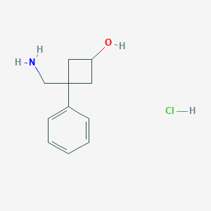 molecular formula C11H16ClNO B2572409 (1S,3s)-3-(氨基甲基)-3-苯基环丁醇盐酸盐 CAS No. 2095396-60-2