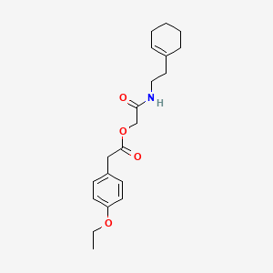 molecular formula C20H27NO4 B2572417 2-{[2-(Ciclohex-1-en-1-il)etil]amino}-2-oxoetilo (4-etoxi)fenilacetato CAS No. 1794904-02-1