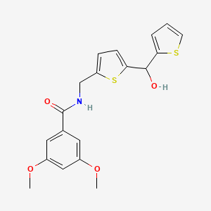 molecular formula C19H19NO4S2 B2572431 N-((5-(hydroxy(thiophen-2-yl)methyl)thiophen-2-yl)methyl)-3,5-dimethoxybenzamide CAS No. 1421529-31-8