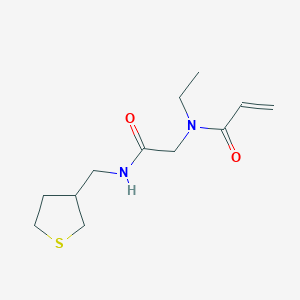 molecular formula C12H20N2O2S B2572437 N-Ethyl-N-[2-oxo-2-(thiolan-3-ylmethylamino)ethyl]prop-2-enamide CAS No. 2361734-69-0