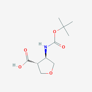 molecular formula C10H17NO5 B2572441 (3R,4R)-4-{[(tert-butoxy)carbonyl]amino}oxolane-3-carboxylic acid CAS No. 1821806-18-1