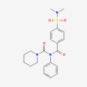 molecular formula C21H25N3O4S B2572445 N-(4-(N,N-二甲基氨磺酰基)苯甲酰)-N-苯基哌啶-1-甲酰胺 CAS No. 899992-47-3