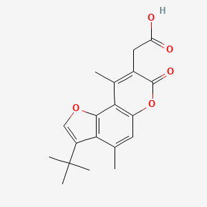 molecular formula C19H20O5 B2572447 (3-tert-butyl-4,9-dimethyl-7-oxo-7H-furo[2,3-f]chromen-8-yl)acetic acid CAS No. 853892-50-9