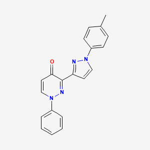 molecular formula C20H16N4O B2572451 3-[1-(4-甲基苯基)-1H-吡唑-3-基]-1-苯基-4(1H)-嘧啶酮 CAS No. 318497-95-9