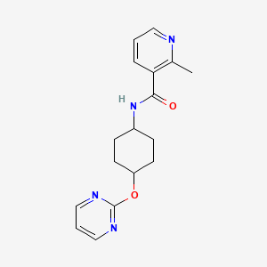 molecular formula C17H20N4O2 B2572456 2-甲基-N-((1r,4r)-4-(嘧啶-2-氧基)环己基)烟酰胺 CAS No. 2034318-94-8