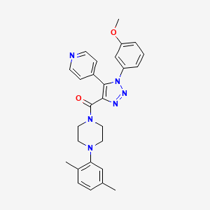molecular formula C27H28N6O2 B2572459 (4-(2,5-二甲苯基)哌嗪-1-基)(1-(3-甲氧基苯基)-5-(吡啶-4-基)-1H-1,2,3-三唑-4-基)甲苯酮 CAS No. 1326935-97-0