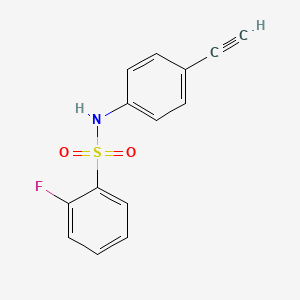 molecular formula C14H10FNO2S B2572463 N-(4-乙炔基苯基)-2-氟苯磺酰胺 CAS No. 383147-79-3