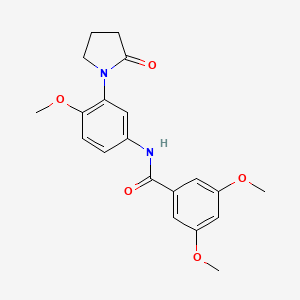 molecular formula C20H22N2O5 B2572464 3,5-dimethoxy-N-(4-methoxy-3-(2-oxopyrrolidin-1-yl)phenyl)benzamide CAS No. 941993-80-2