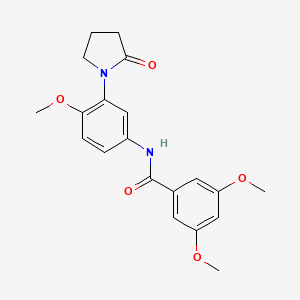 molecular formula C20H22N2O5 B2572464 3,5-dimethoxy-N-[4-methoxy-3-(2-oxopyrrolidin-1-yl)phenyl]benzamide CAS No. 941993-80-2